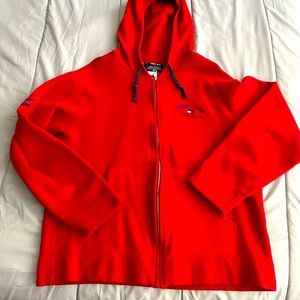 Red Tommy Hilfiger hoodie zip up